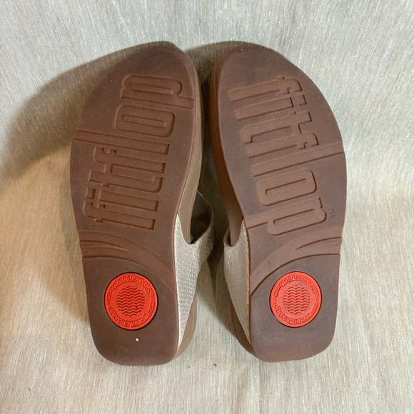 FITFLOP Sz 5 Front Toe Post Flip Flop Style Platform Slip On Slides Sandals - Picture 8 of 8